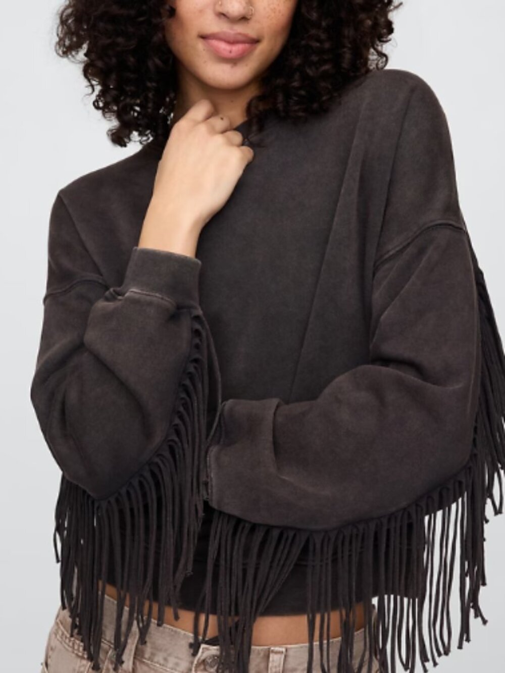 Gap Western Fringed Crewneck Sweatshirt, like new, Size XL